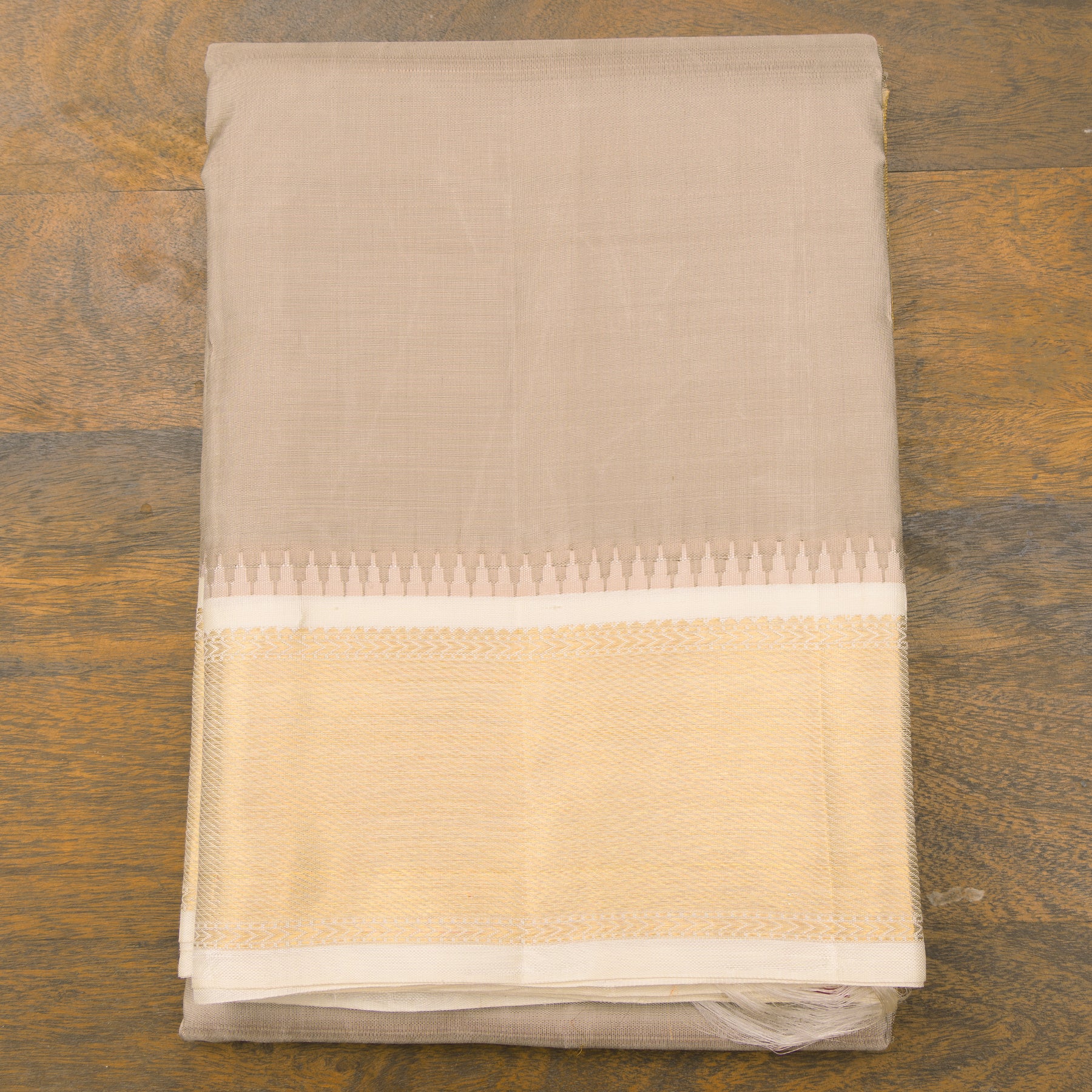 Kanakavalli Kanjivaram Silk Angavastram Set 25-611-HA001-07371 - Folded View