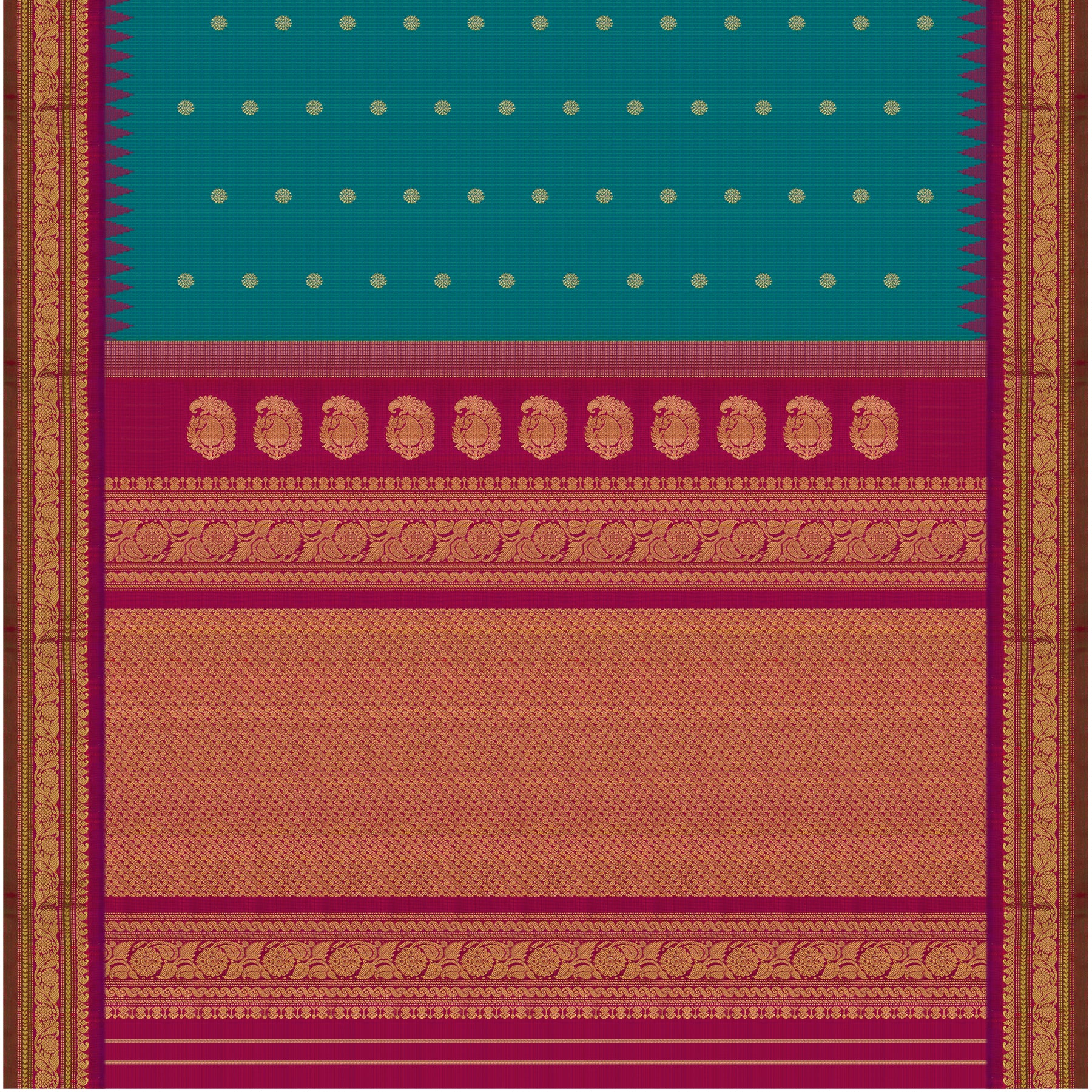 Kanakavalli Gadwal Silk/Cotton Sari 25-616-HS005-06446 - Full View