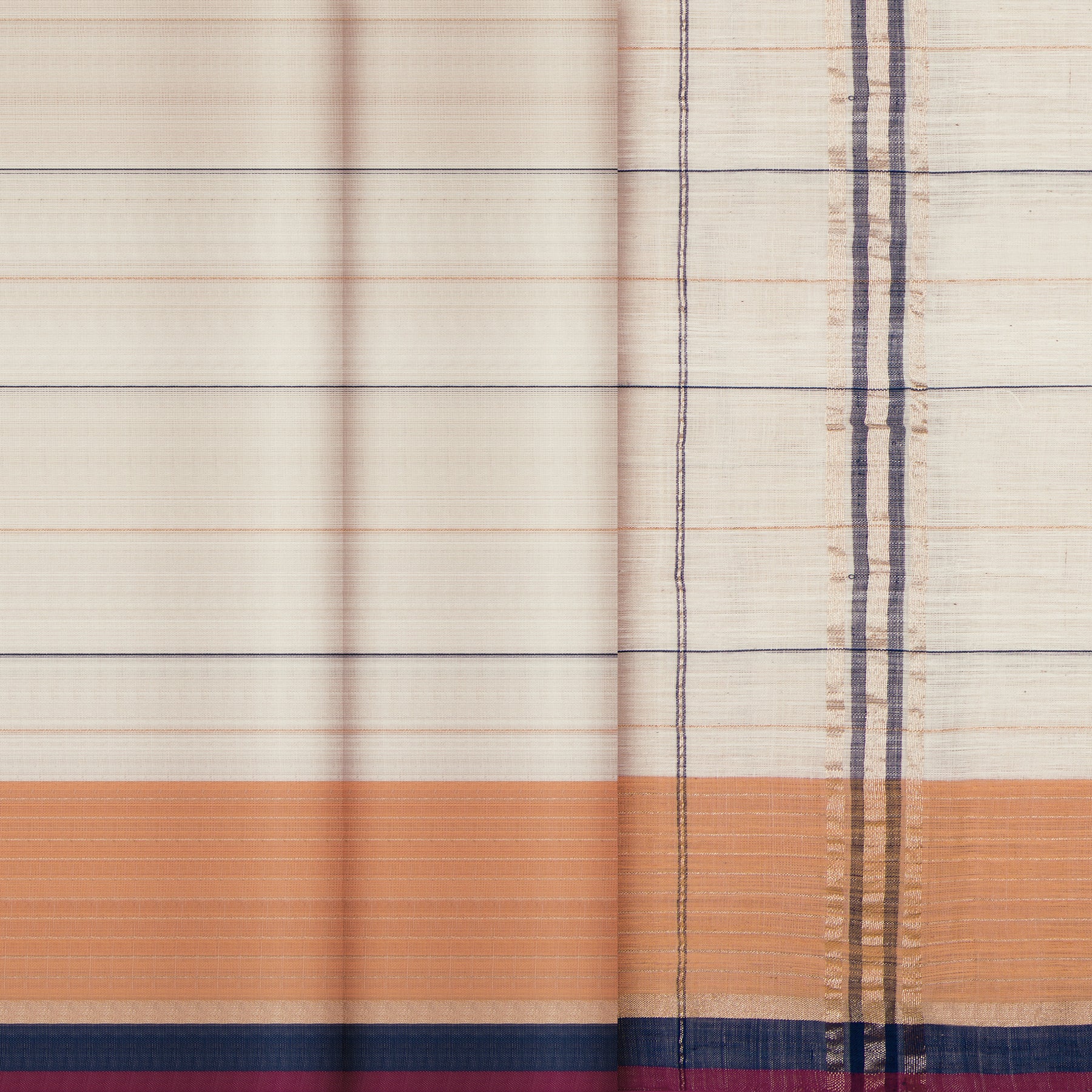 Kanakavalli Cotton Angavastram CO-ORD 25-618-AF003-08976 - Double Pleated View