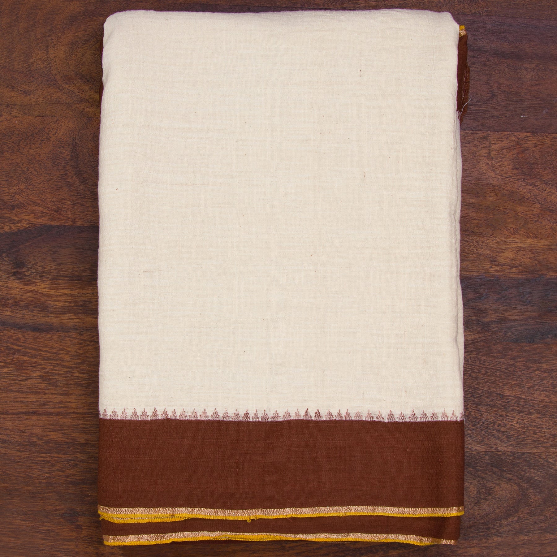 Kanakavalli Khadi Cotton Angavastram CO-ORD 25-618-AF003-10418 - Folded View