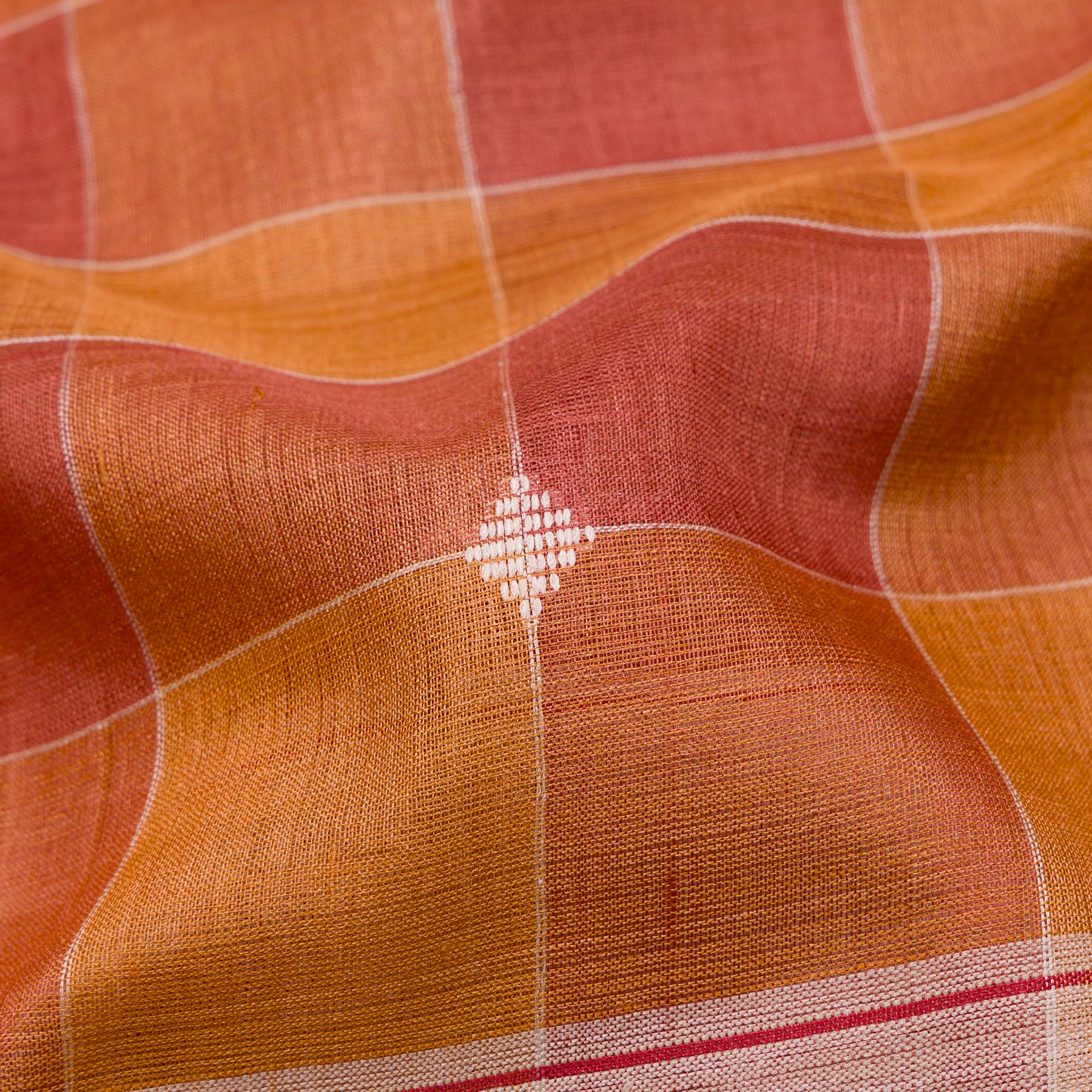 Pradeep Pillai Tussore Silk Sari 26-008-HS002-00266 - Fabric View