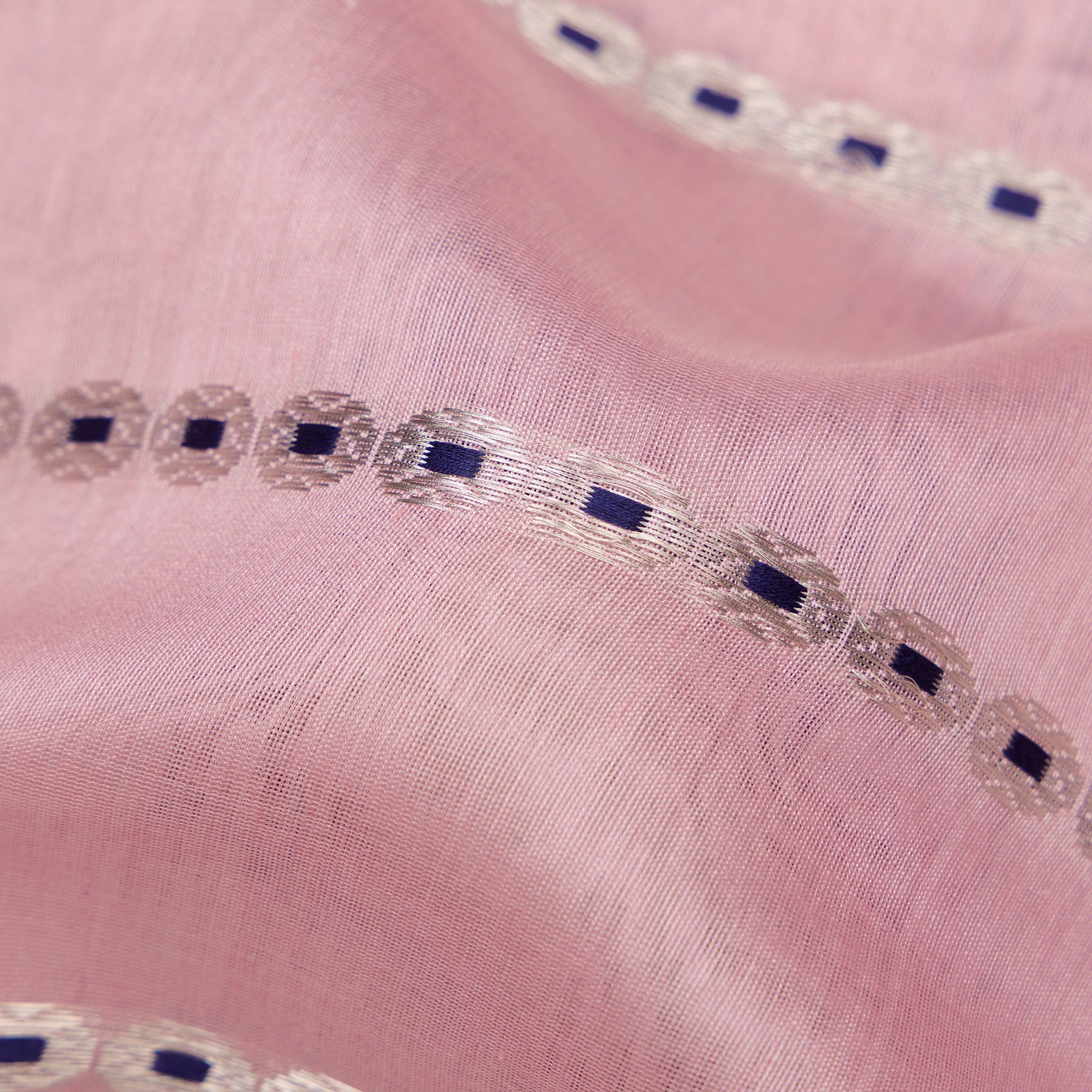 Pradeep Pillai Chanderi Silk/Cotton Sari 26-008-HS005-00118 - Fabric View