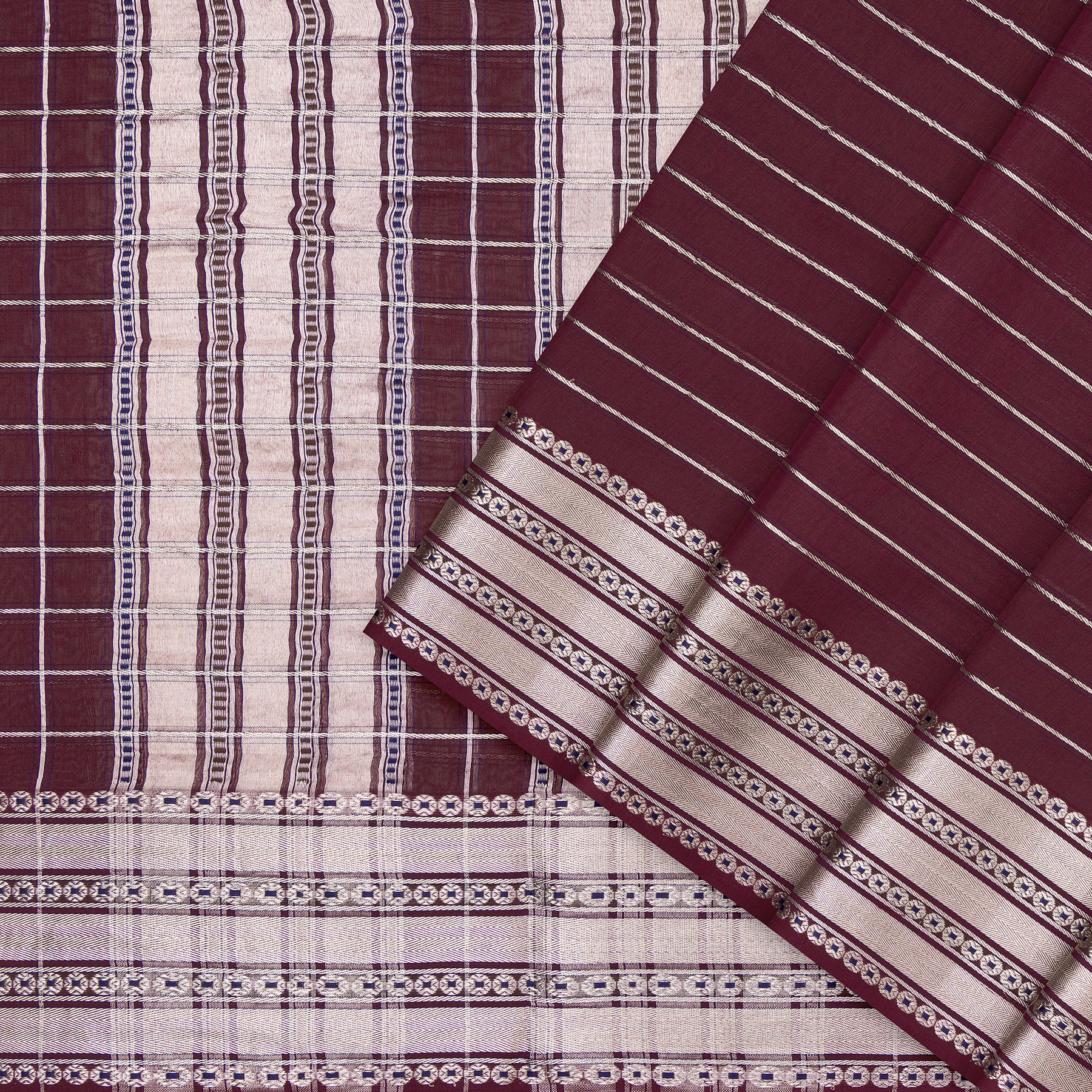 Pradeep Pillai Chanderi Silk/Cotton Sari 26-008-HS005-00124 - Cover View