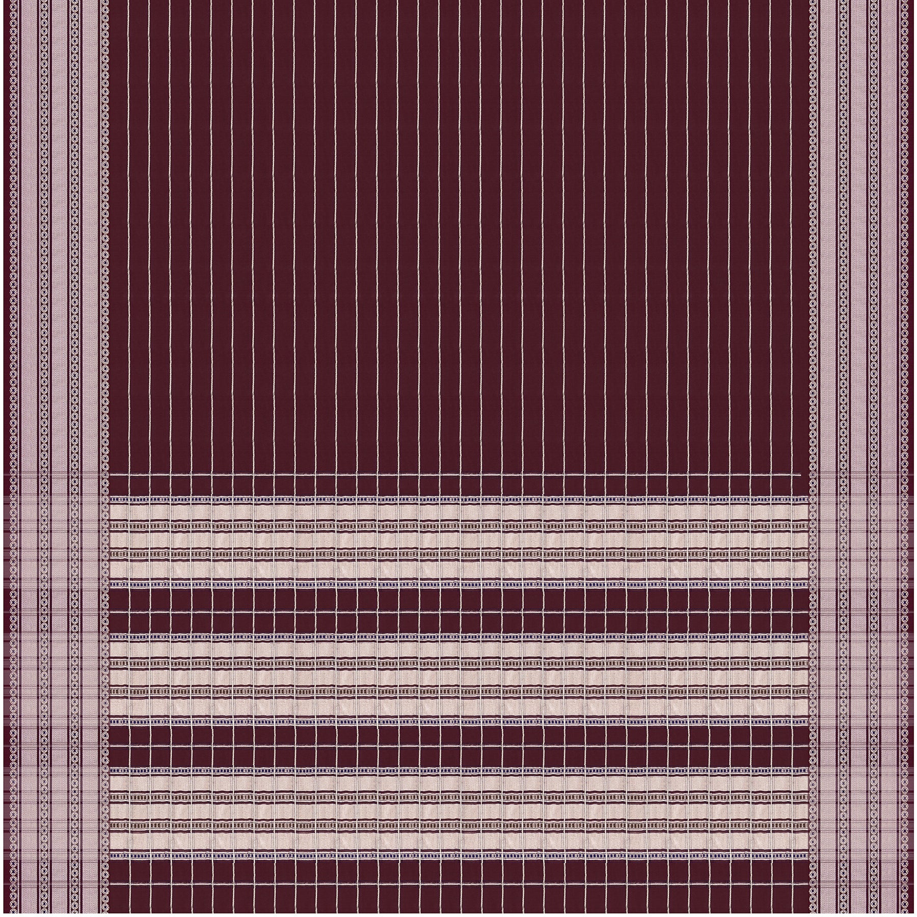 Pradeep Pillai Chanderi Silk/Cotton Sari 26-008-HS005-00124 - Full View