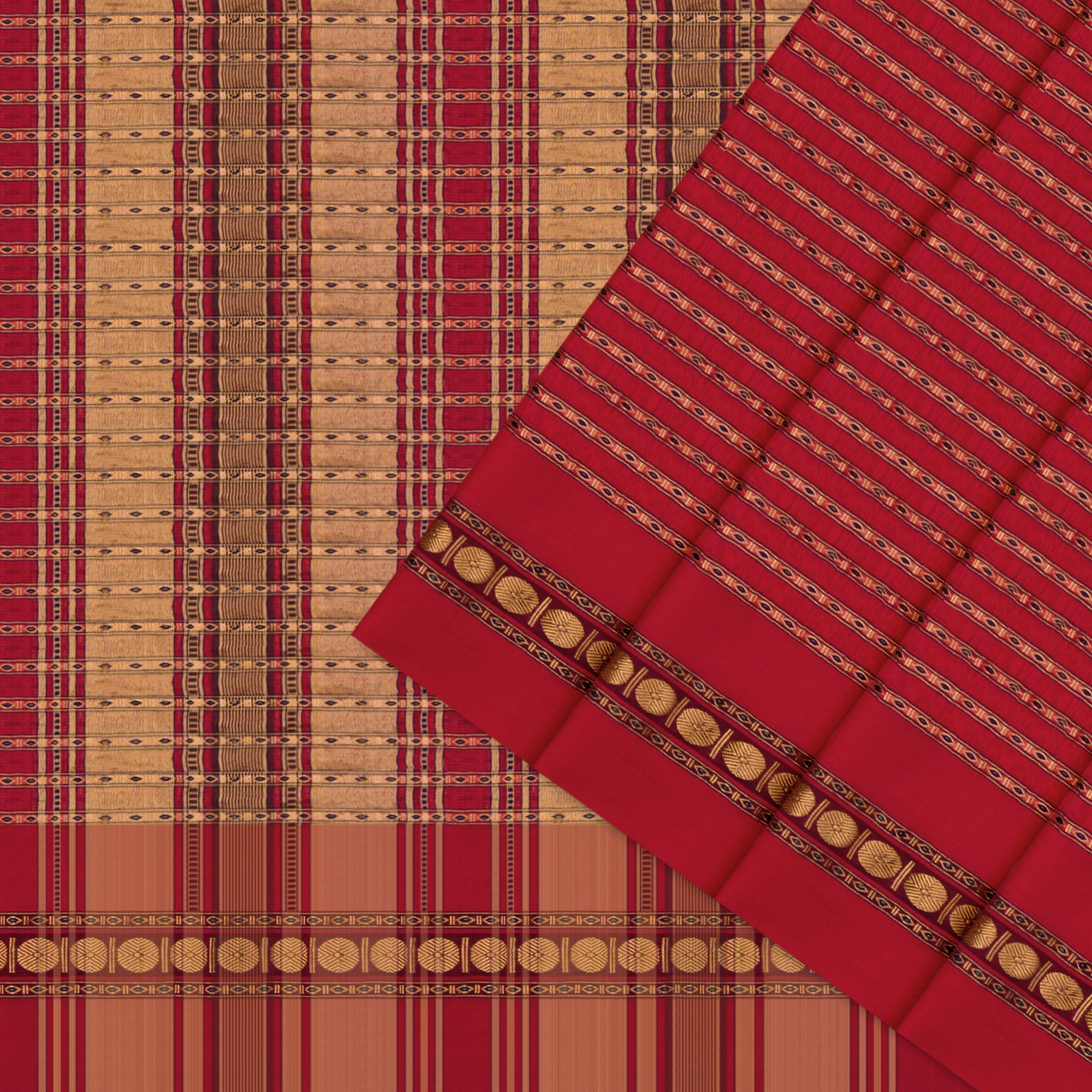 Pradeep Pillai Chanderi Silk/Cotton Sari 26-008-HS005-00128 - Cover View