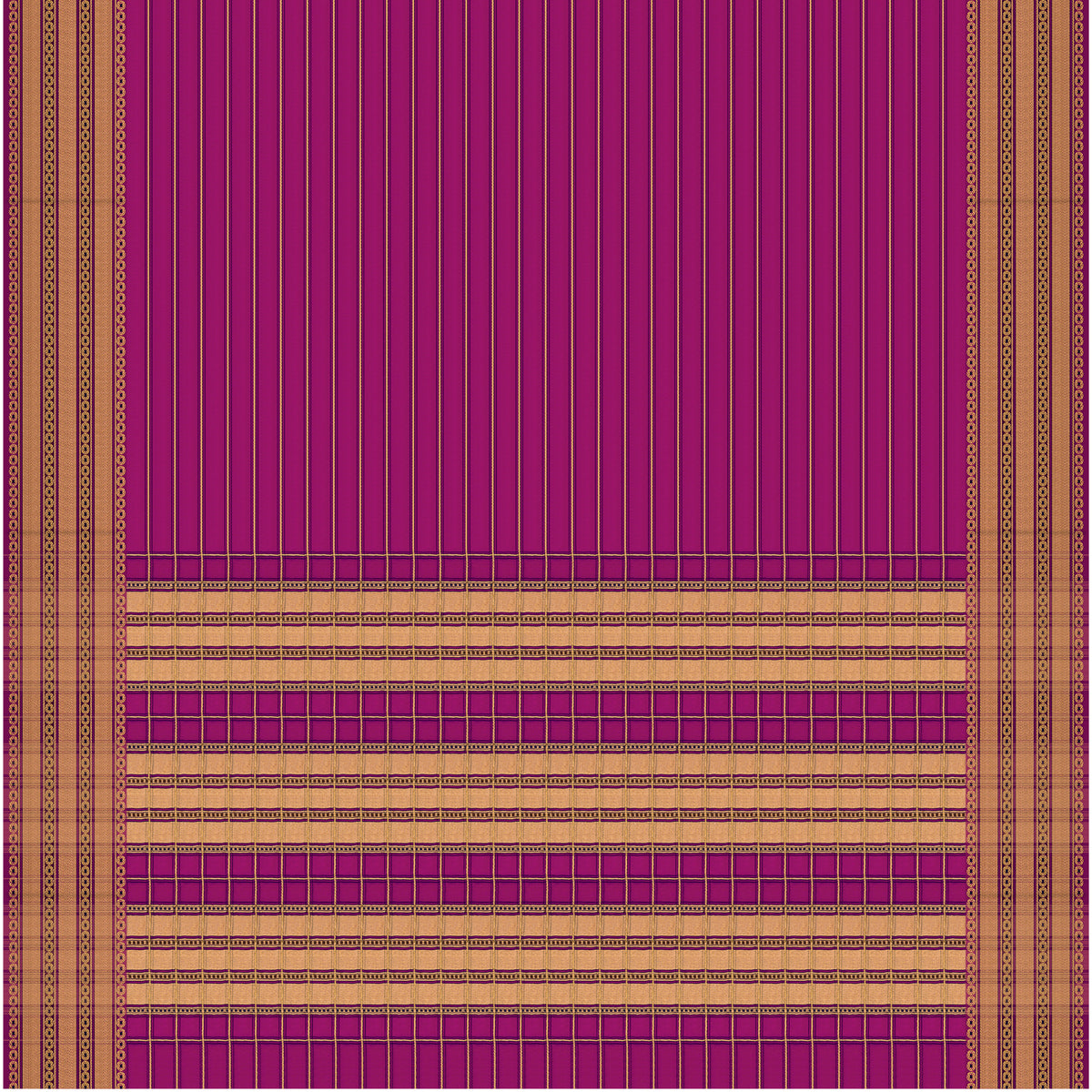 Pradeep Pillai Chanderi Silk/Cotton Sari 26-008-HS005-00159 - Full View