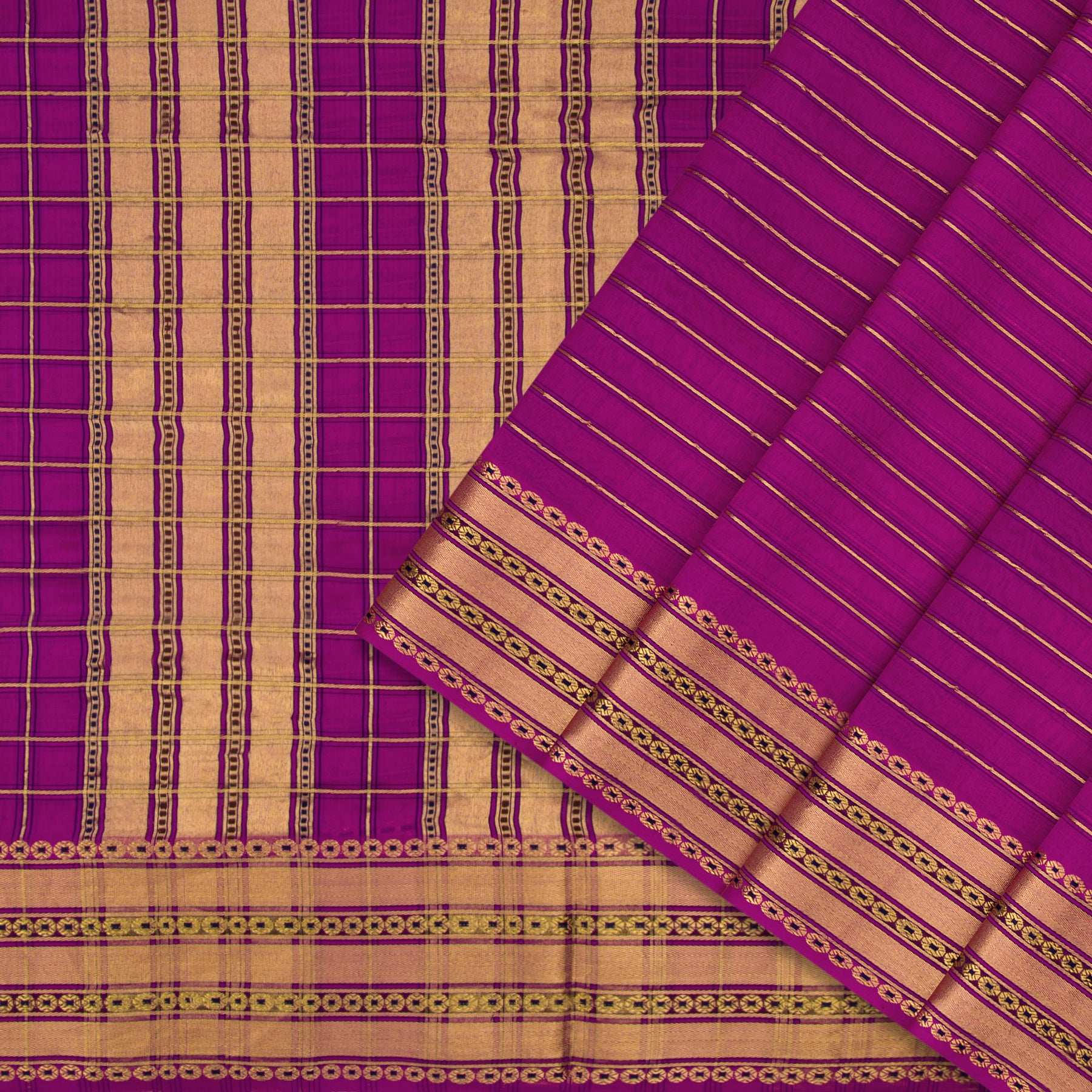 Pradeep Pillai Chanderi Silk/Cotton Sari 26-008-HS005-00160 - Cover View