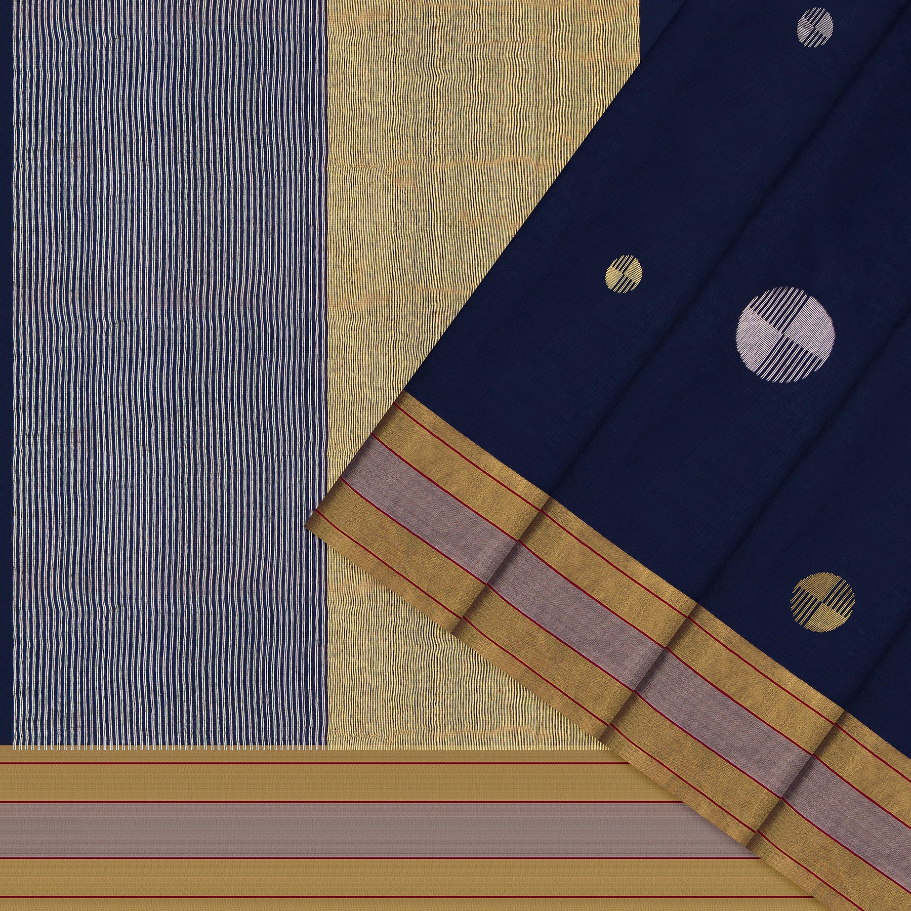 Pradeep Pillai Chanderi Silk/Cotton Sari 26-008-HS005-00220 - Cover View
