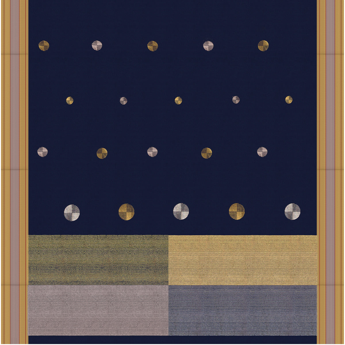 Pradeep Pillai Chanderi Silk/Cotton Sari 26-008-HS005-00220 - Full View