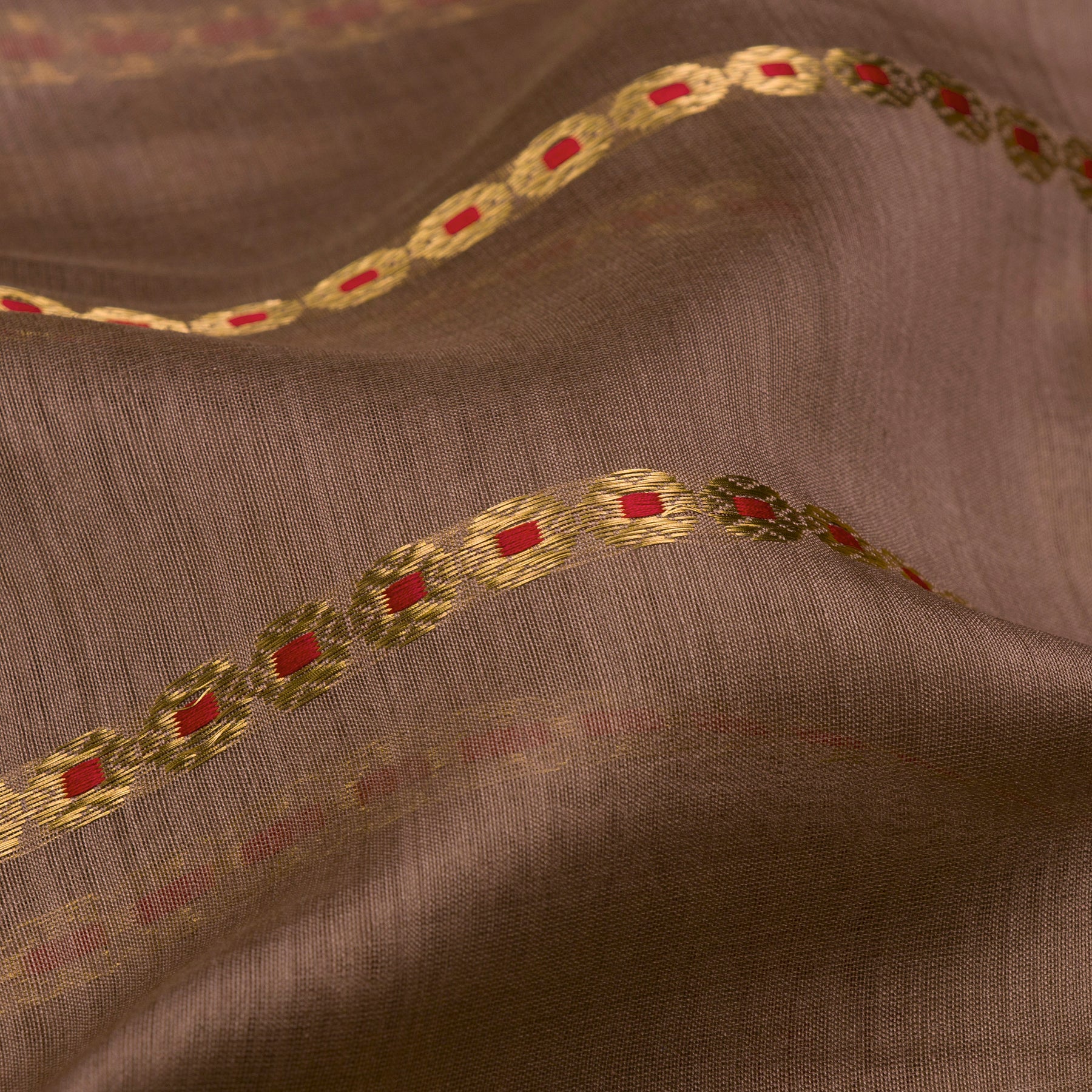 Pradeep Pillai Chanderi Silk/Cotton Sari 26-008-HS005-00229 - Fabric View