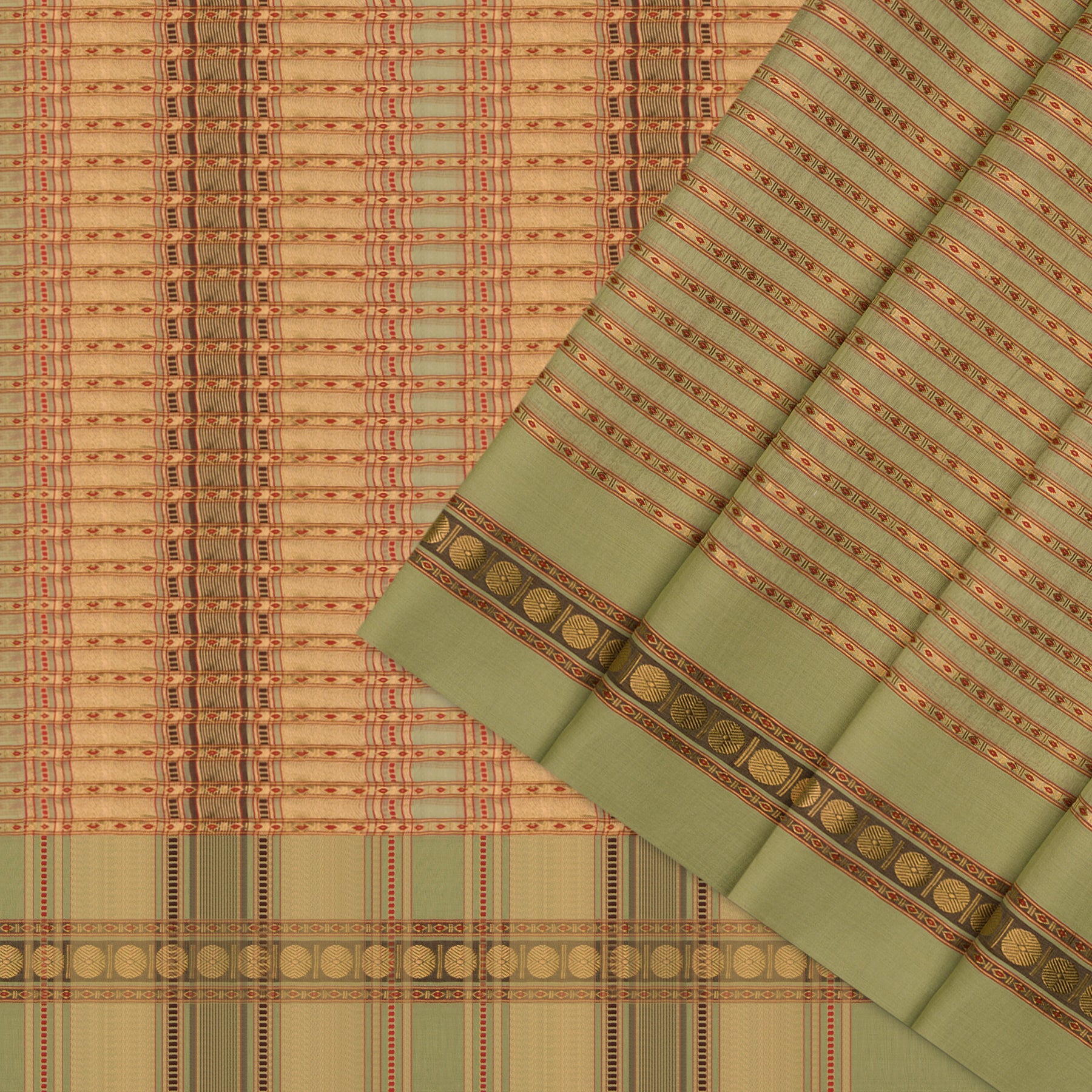Pradeep Pillai Chanderi Silk/Cotton Sari 26-008-HS005-00234 - Cover View