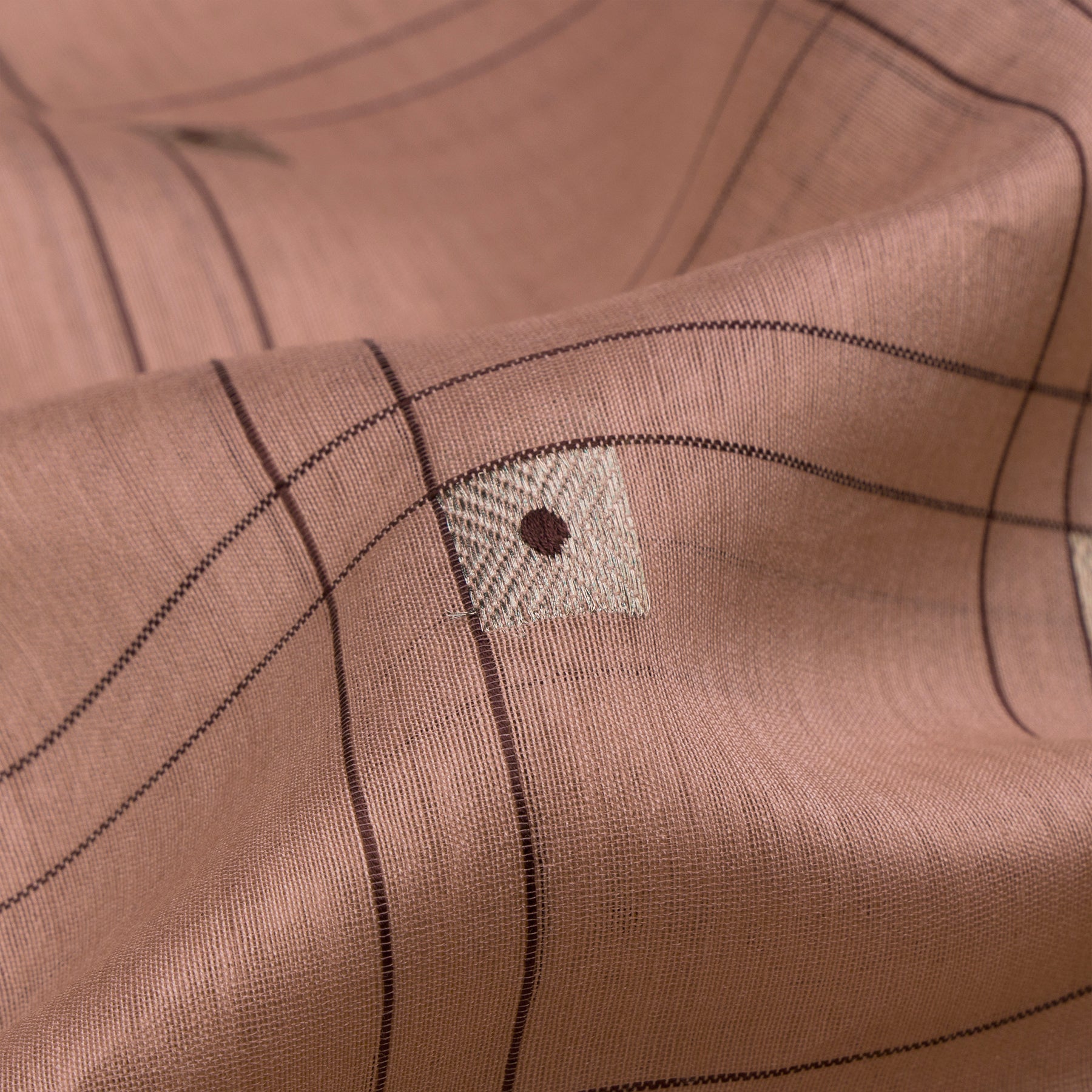 Pradeep Pillai Chanderi Silk/Cotton Sari 26-008-HS005-00308 - Fabric View