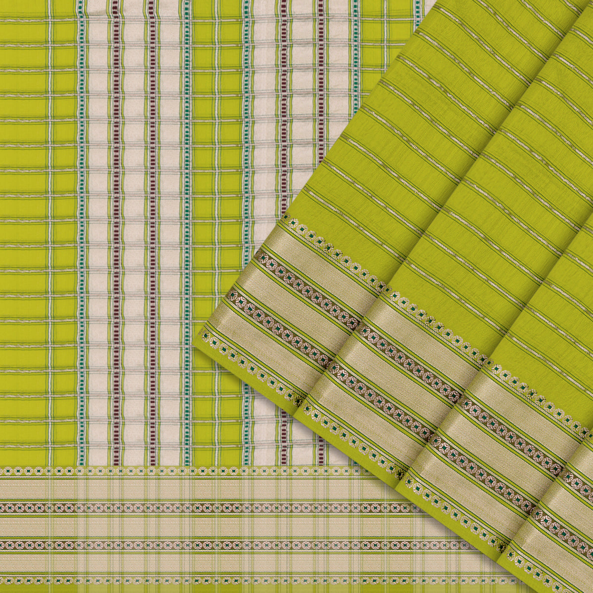 Pradeep Pillai Chanderi Silk/Cotton Sari 26-008-HS005-00313 - Cover View