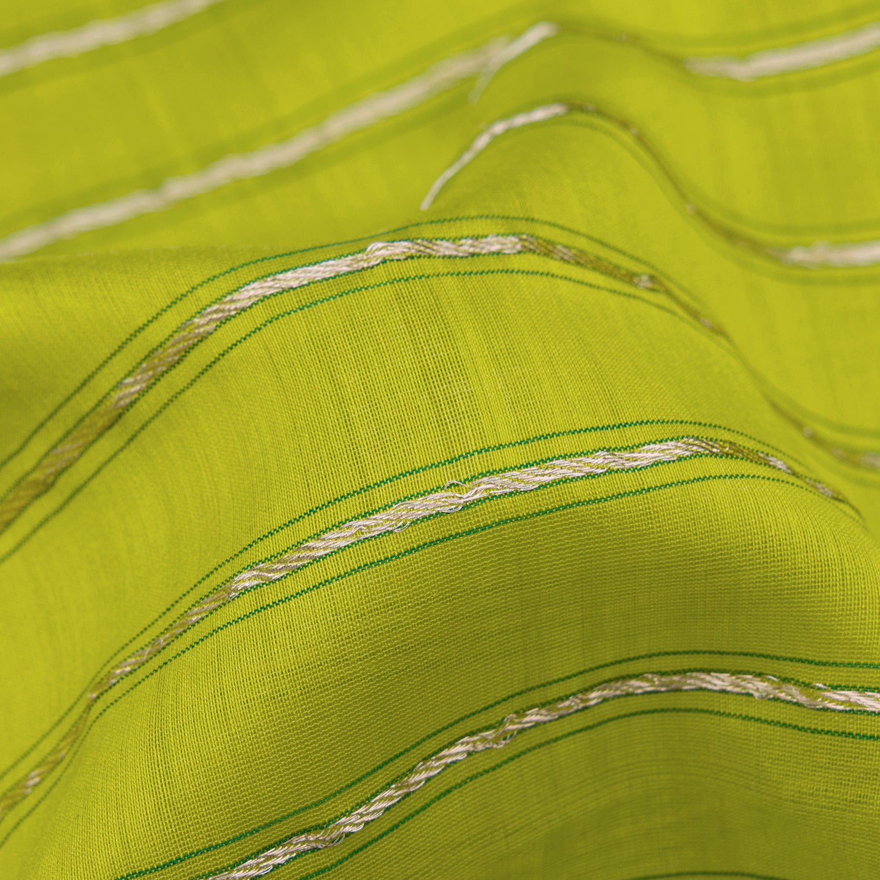 Pradeep Pillai Chanderi Silk/Cotton Sari 26-008-HS005-00313 - Fabric View