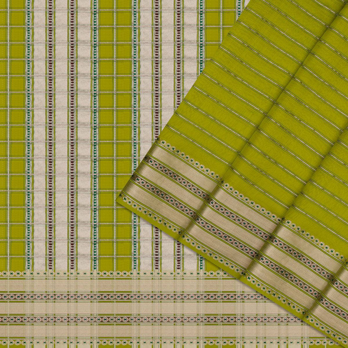Pradeep Pillai Chanderi Silk/Cotton Sari 26-008-HS005-00314 - Cover View