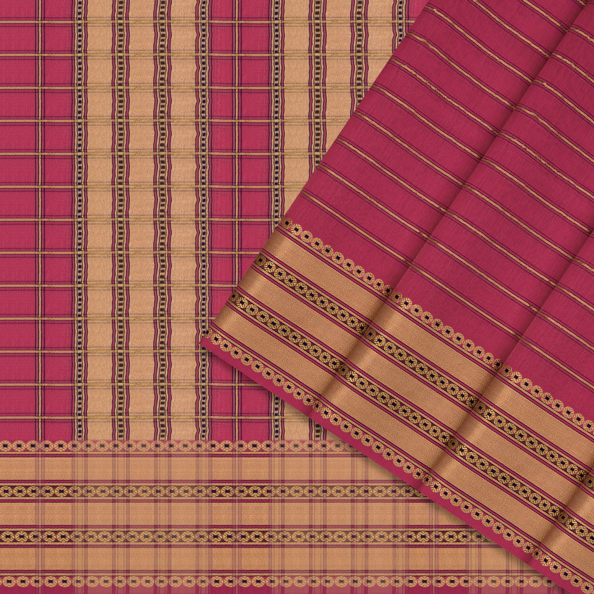 Pradeep Pillai Chanderi Silk/Cotton Sari 26-008-HS005-00318 - Cover View