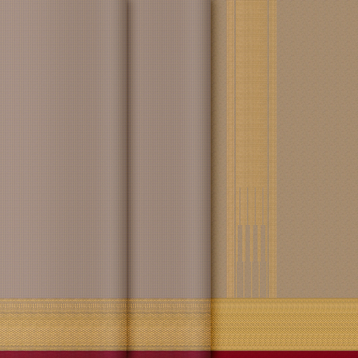 Kanakavalli Kanjivaram Silk Angavastram CO-ORD 26-599-AF001-00094 - Double Pleated View