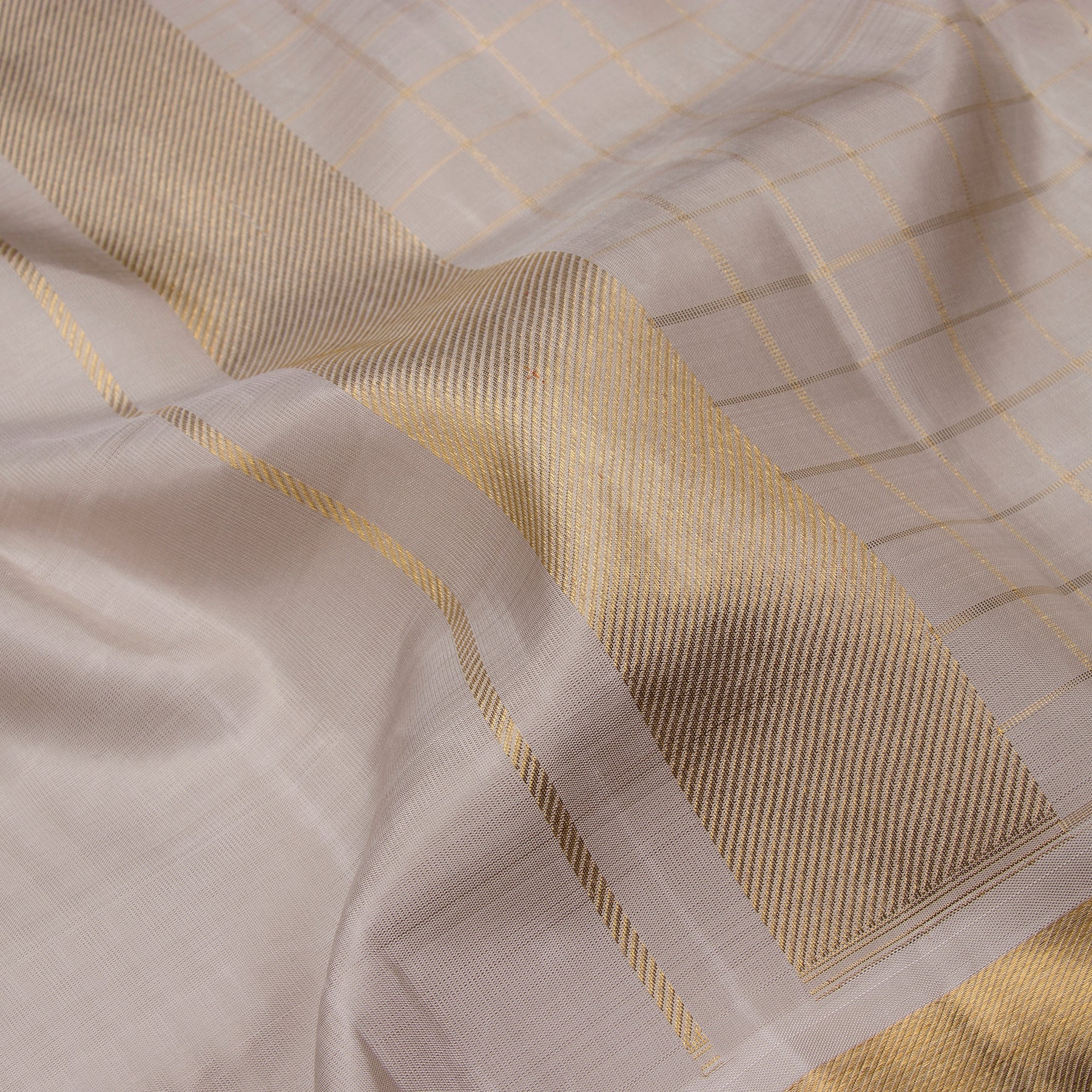 Kanakavalli Kanjivaram Silk Angavastram Set 23-110-HA001-03879 - Detail Fabric View