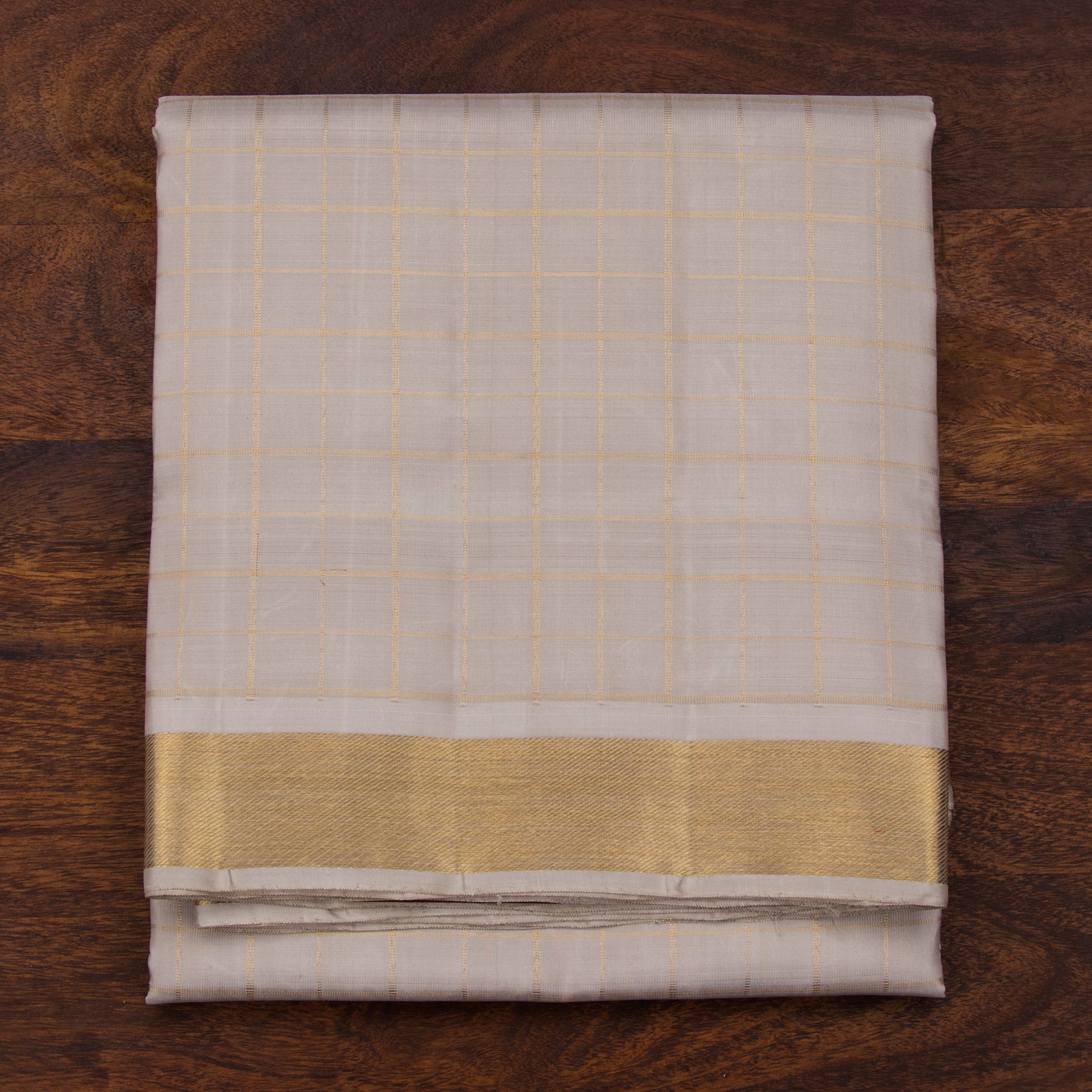 Kanakavalli Kanjivaram Silk Angavastram Set 23-110-HA001-03879 - Folded View