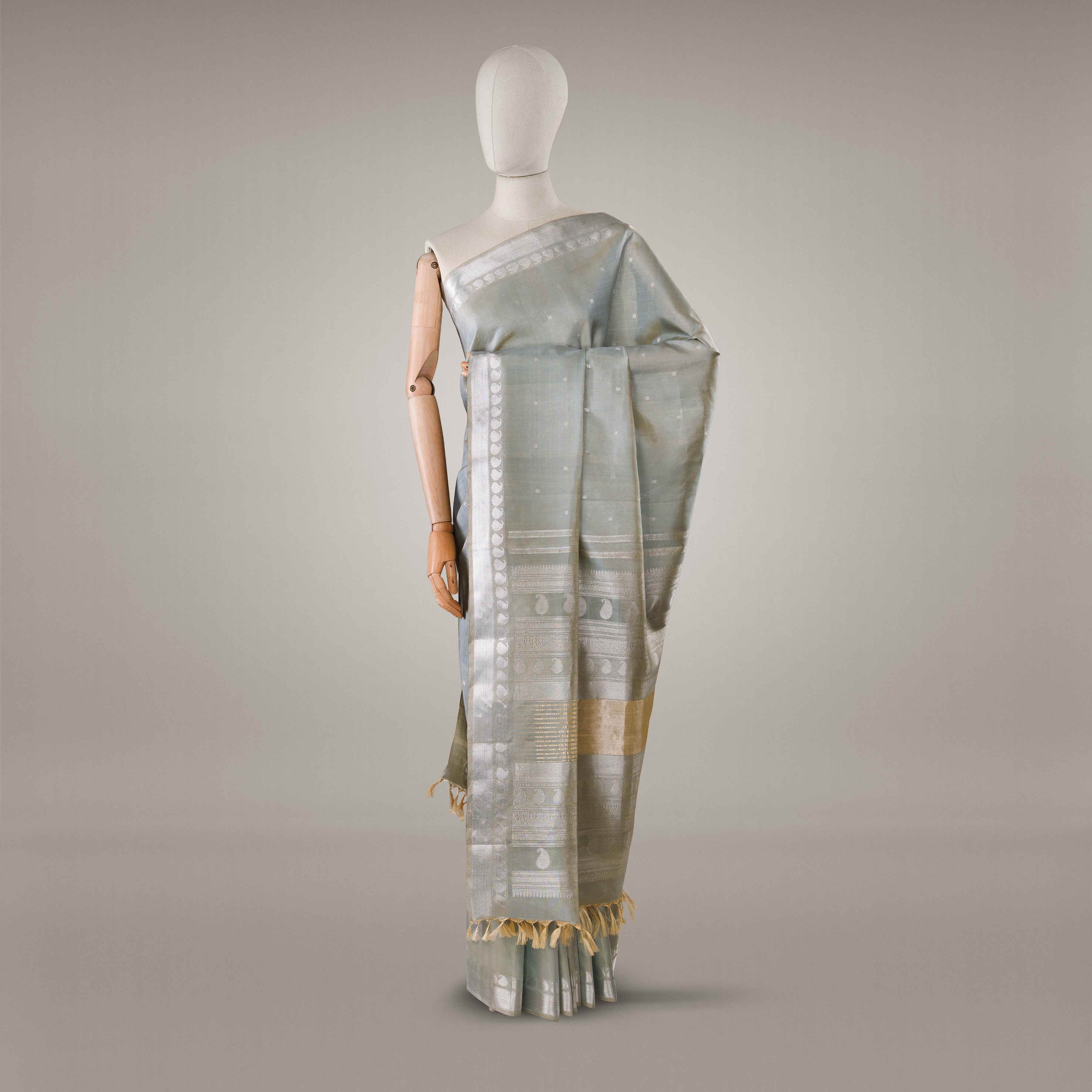 Kanakavalli Kanjivaram Silk Sari 23-599-HS001-11242 - Drape View