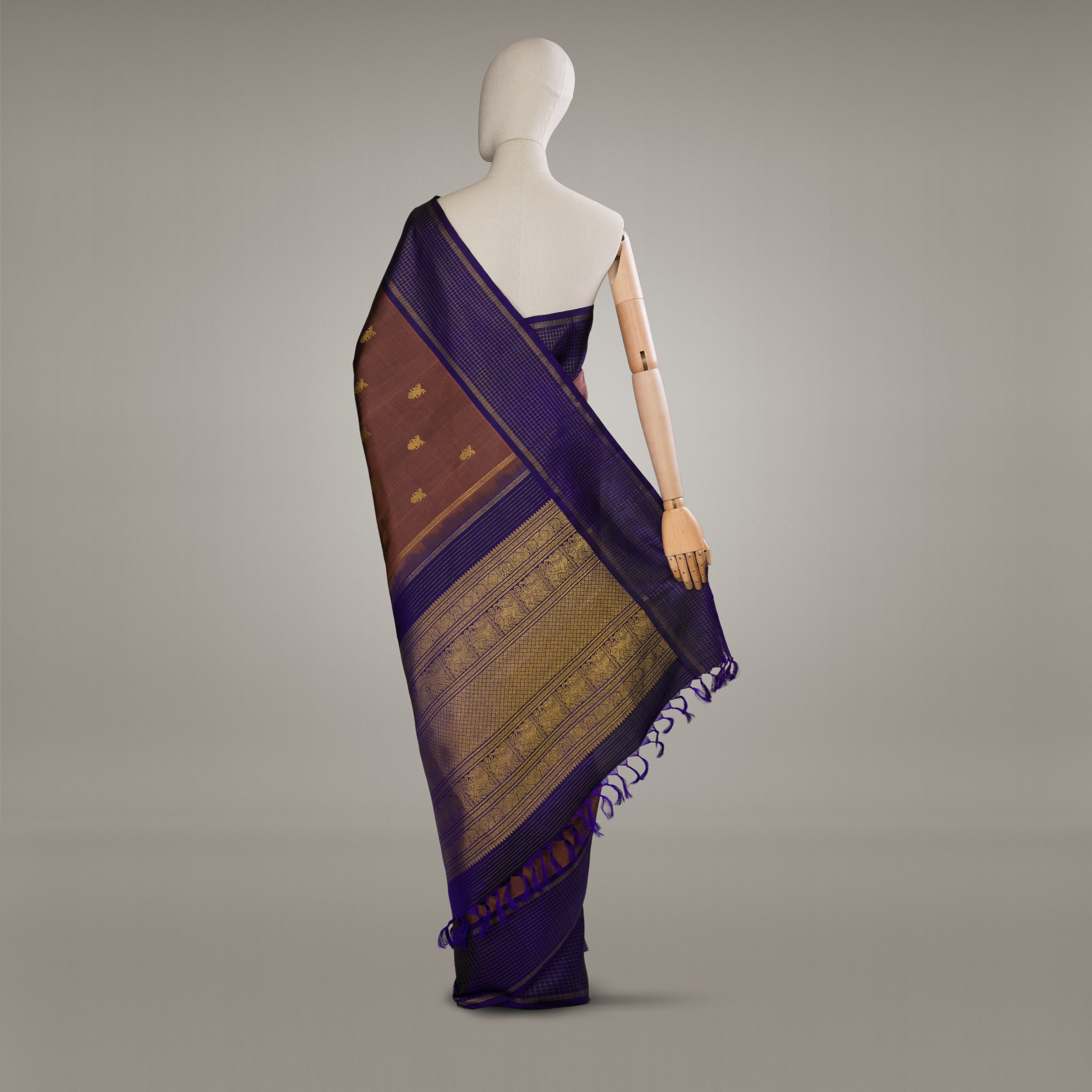 Kanakavalli Kanjivaram Silk Sari 23-595-HS001-09562 - Drape View2