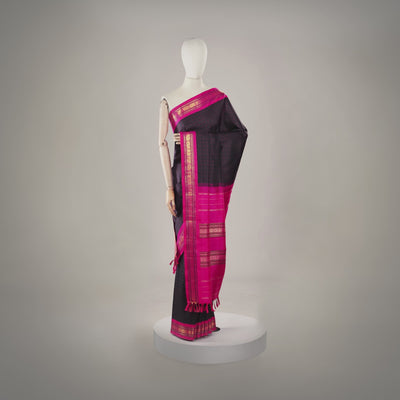 Kanakavalli Kanjivaram Silk Sari 25-595-HS001-04759 - Drape View