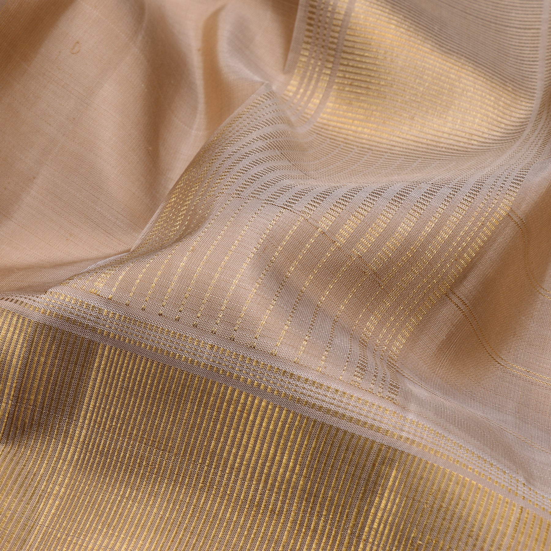 Kanakavalli Kanjivaram Silk Angavastram Set 110-19-105024 - Detail Fabric View