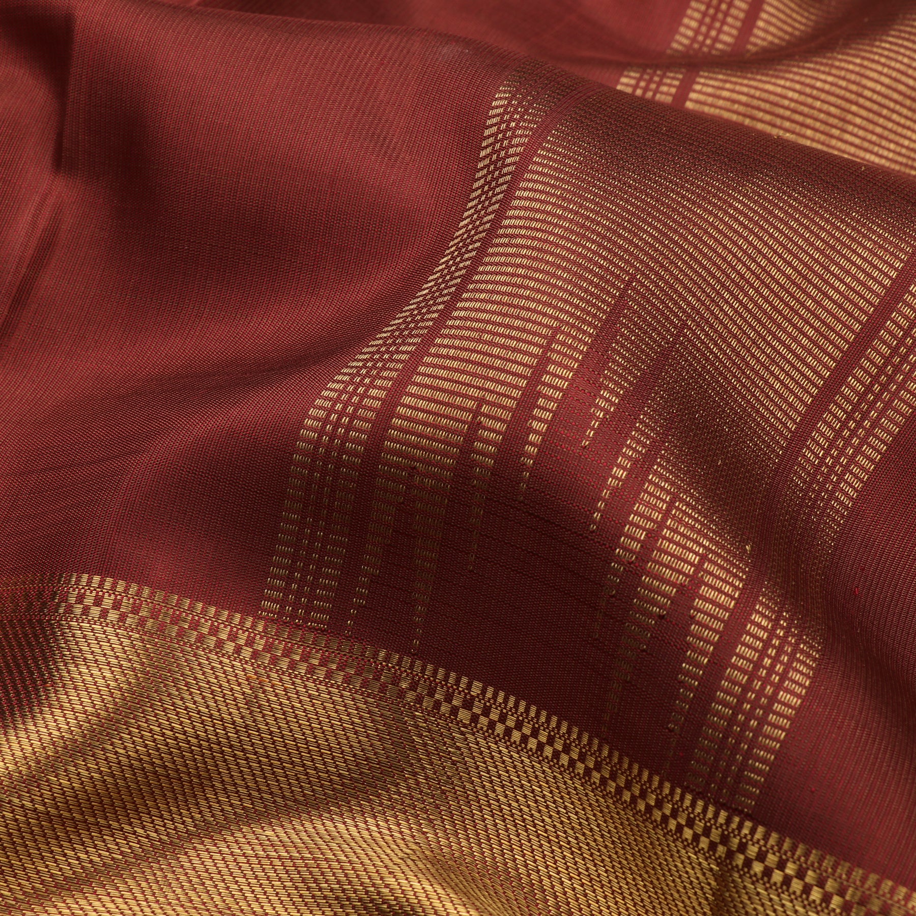 Kanakavalli Kanjivaram Silk Angavastram Set 110-19-106427 - Detail Fabric View
