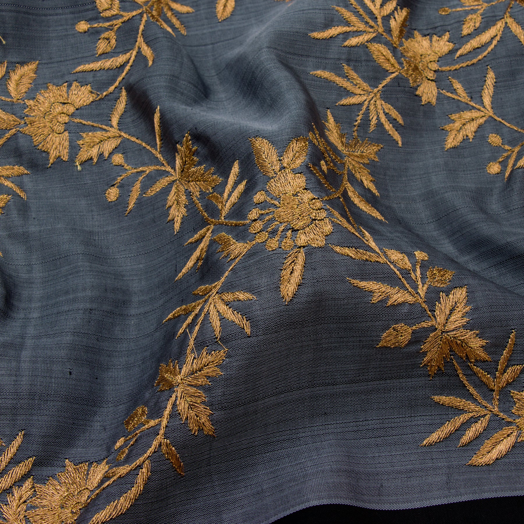 Kanakavalli X Ashdeen Kanjivaram Silk Sari 19-040-HS001-01155 - Fabric View