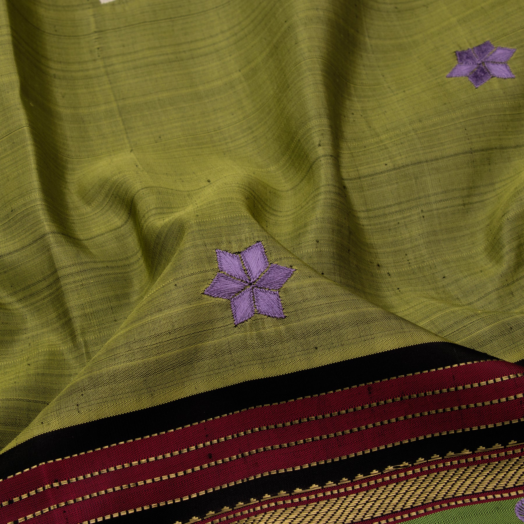Kanakavalli X Ashdeen Kanjivaram Silk Sari 20-040-HS001-00417 - Fabric View
