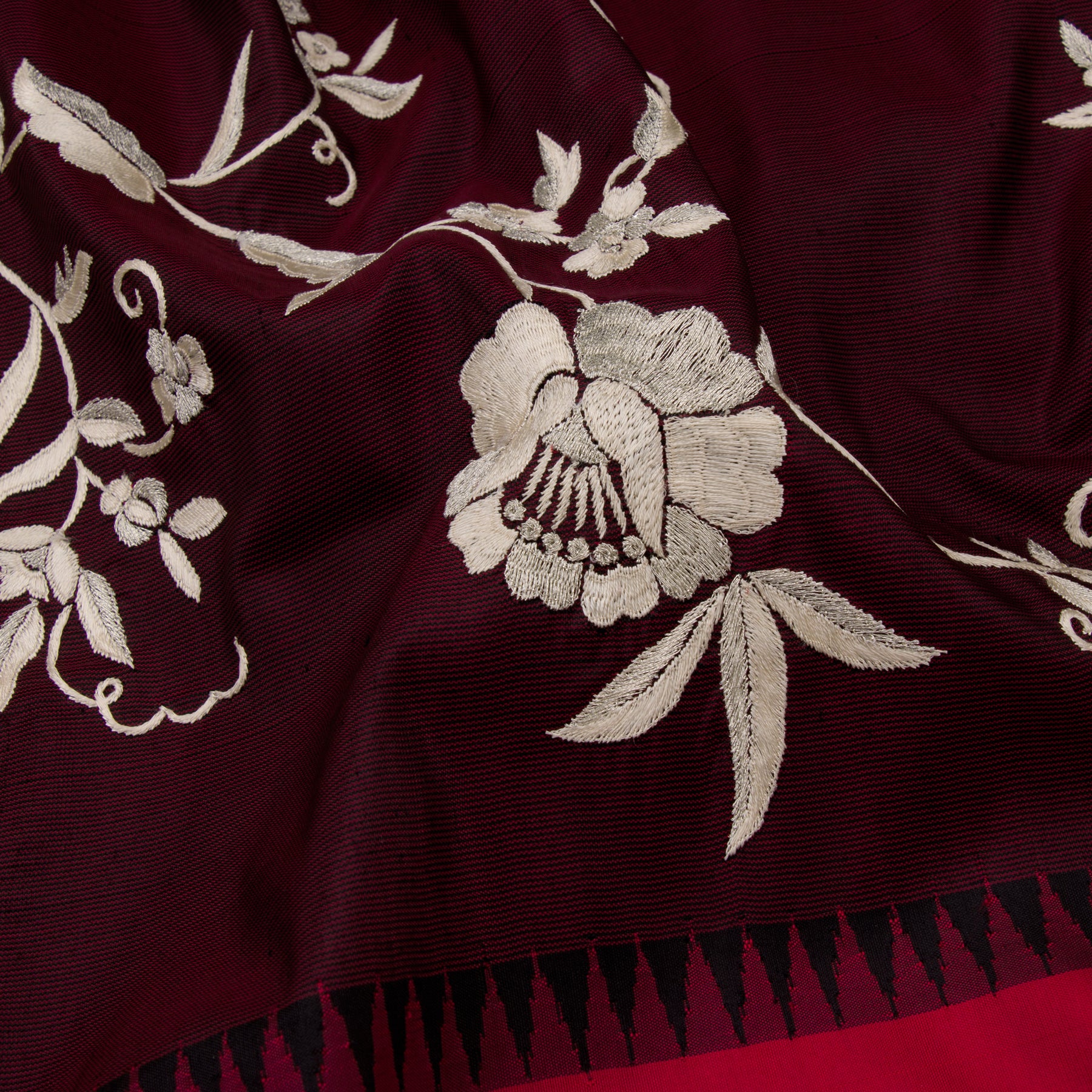 Kanakavalli X Ashdeen Kanjivaram Silk Sari 20-071-HS001-01586 - Fabric View