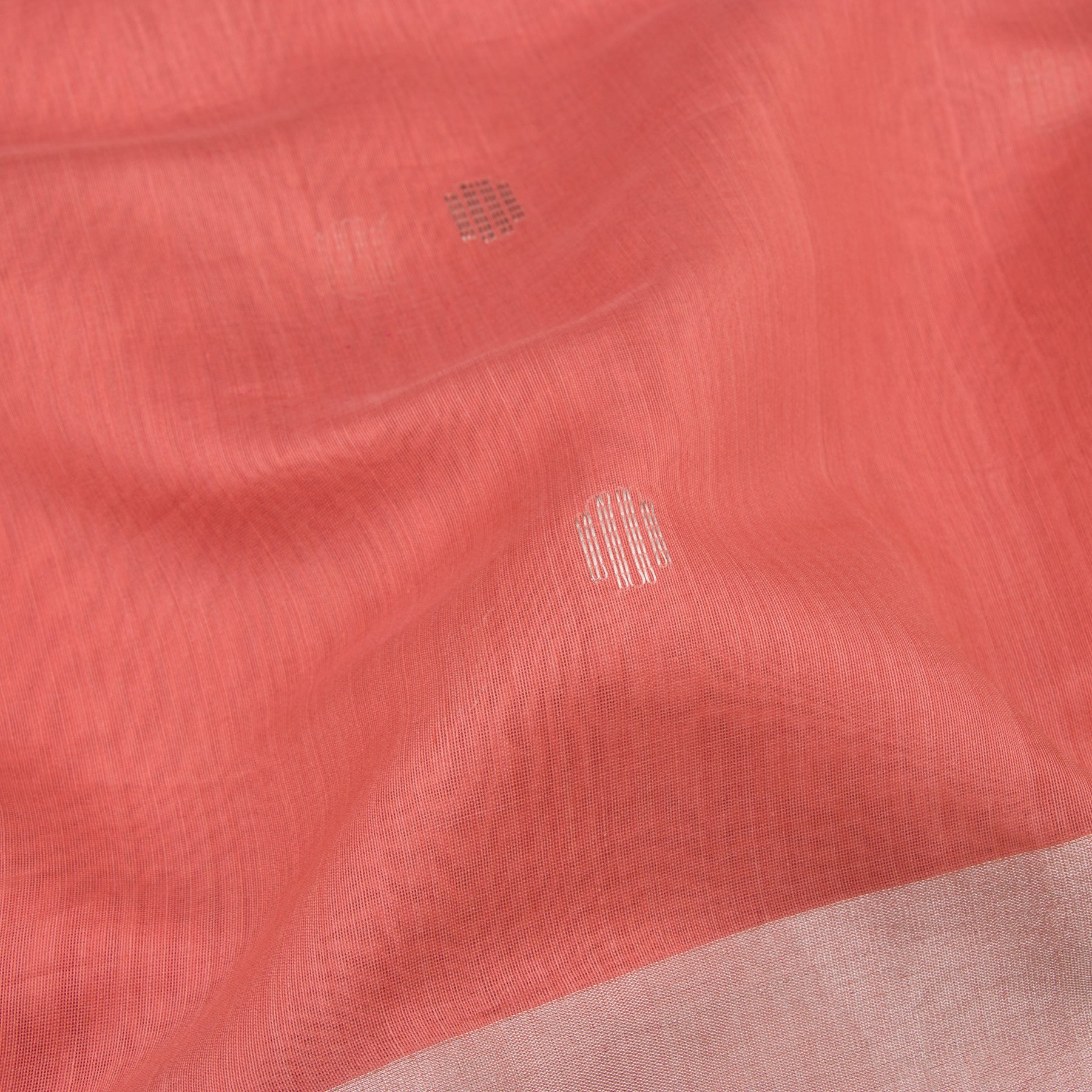 Pradeep Pillai Chanderi Silk/Cotton Sari 21-008-HS005-00449 - Fabric View
