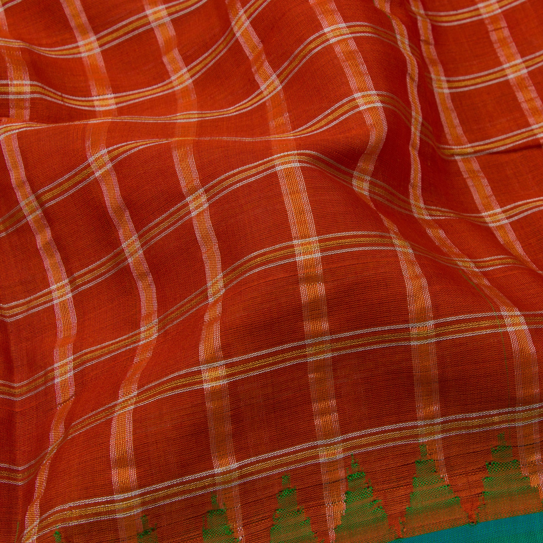 Kanakavalli Gadwal Silk/Cotton Sari 21-604-HS005-02343 - Fabric View