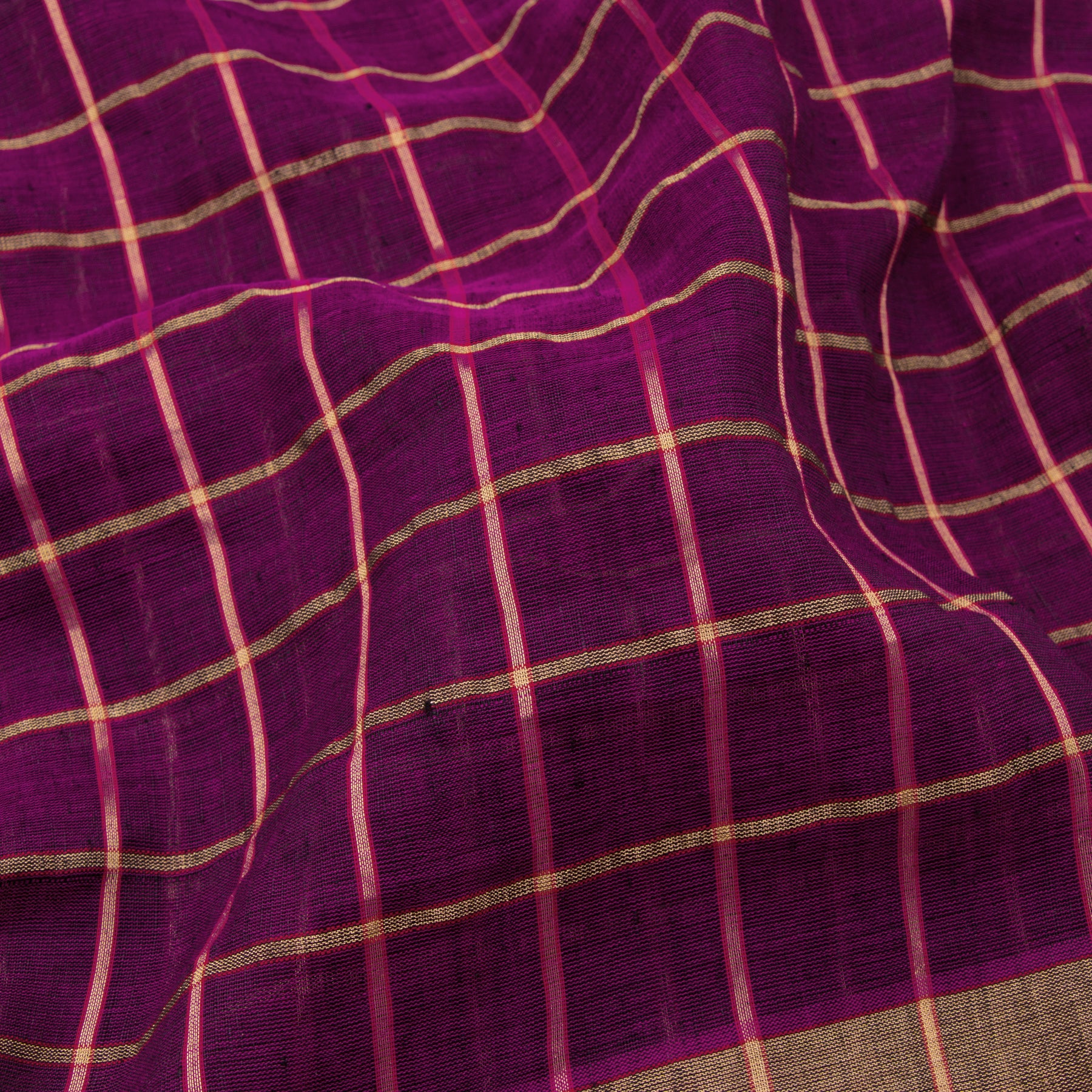 Pradeep Pillai Linen/Cotton Sari 22-008-HS004-00472 - Fabric View