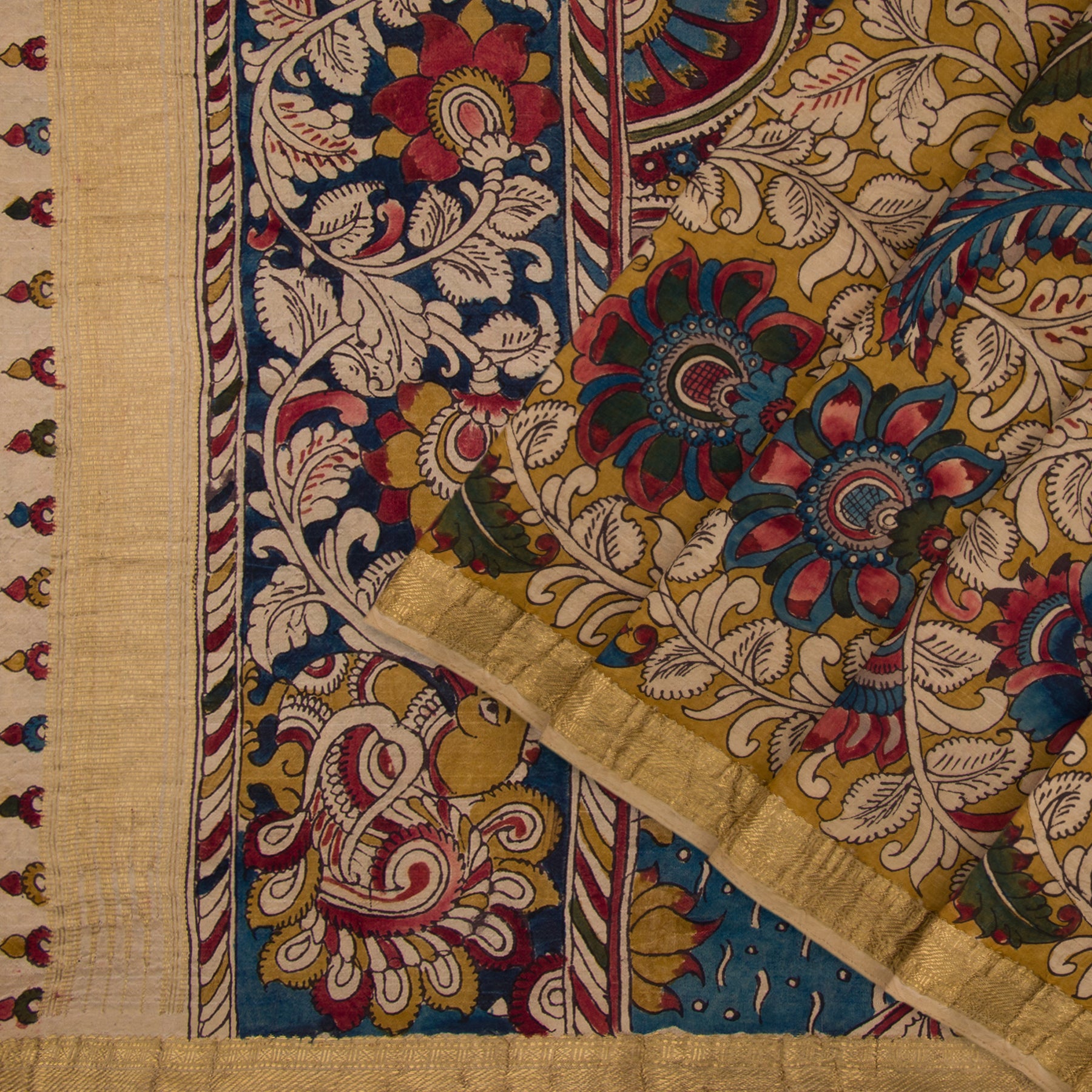 Kanakavalli X Kalamkari Kanjivaram Silk Sari 22-040-HS001-00027 - Cover View