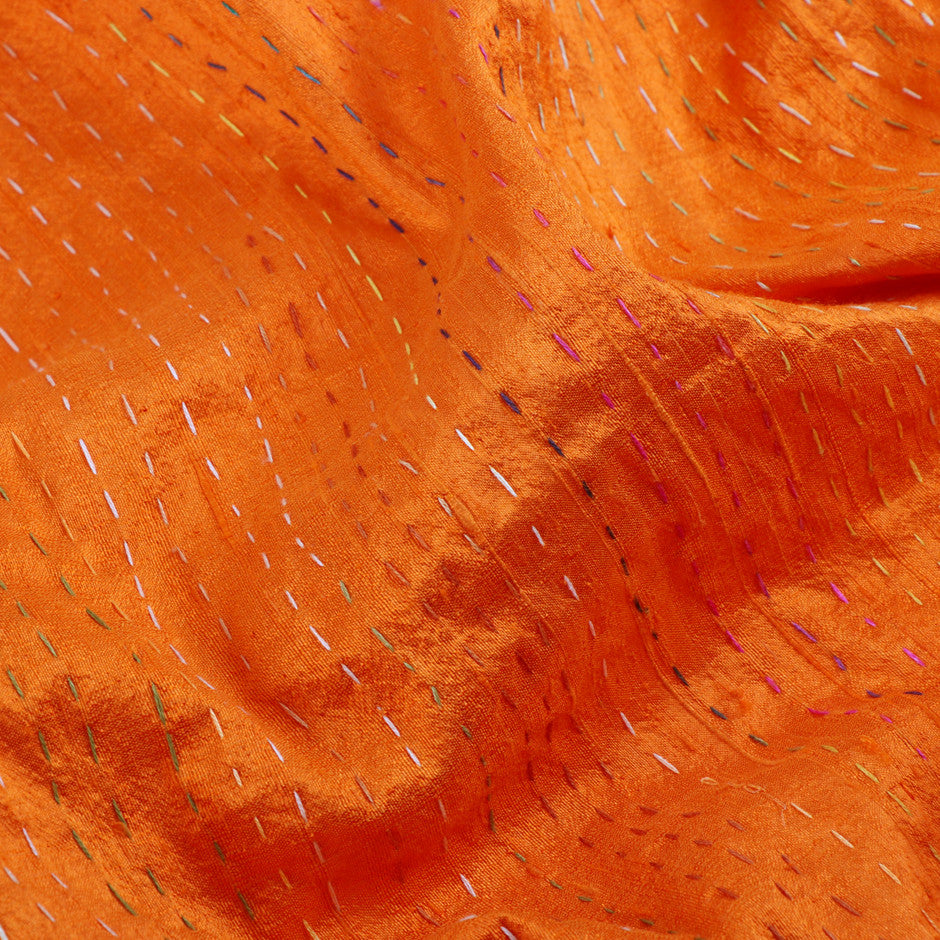 Kanakavalli Kantha Raw Silk Blouse Length 150-06-9691 - Fabric View