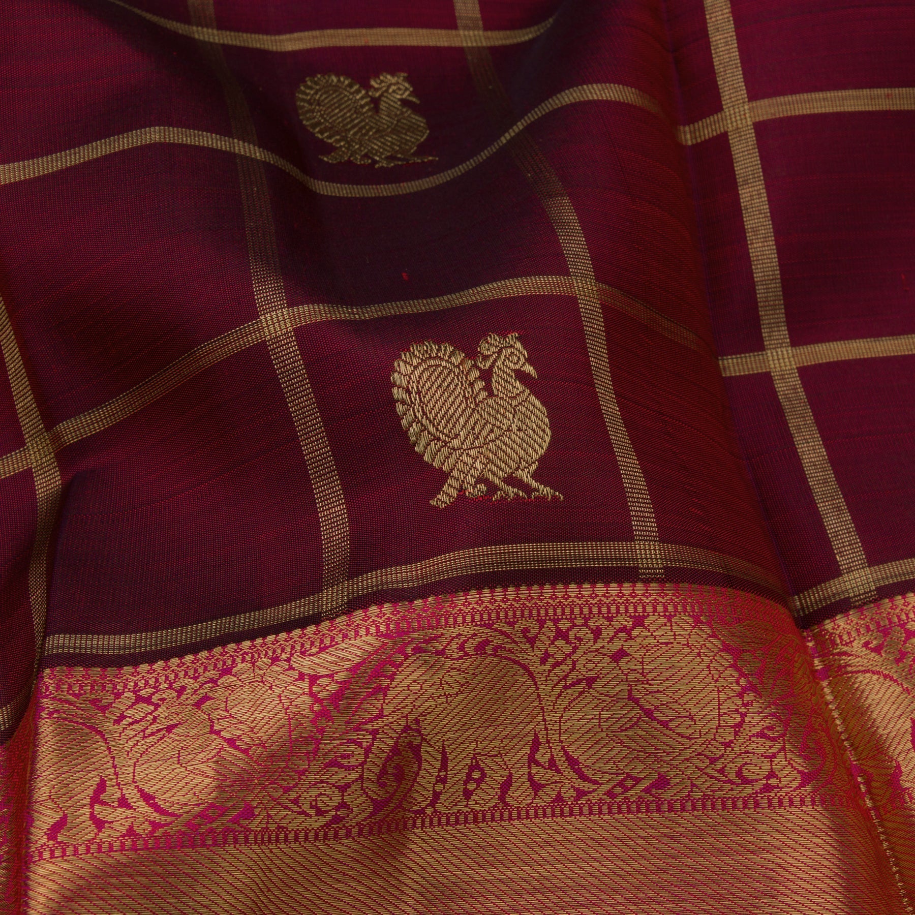 Kanakavalli Kanjivaram Silk Sari 22-110-HS001-07605 - Fabric View