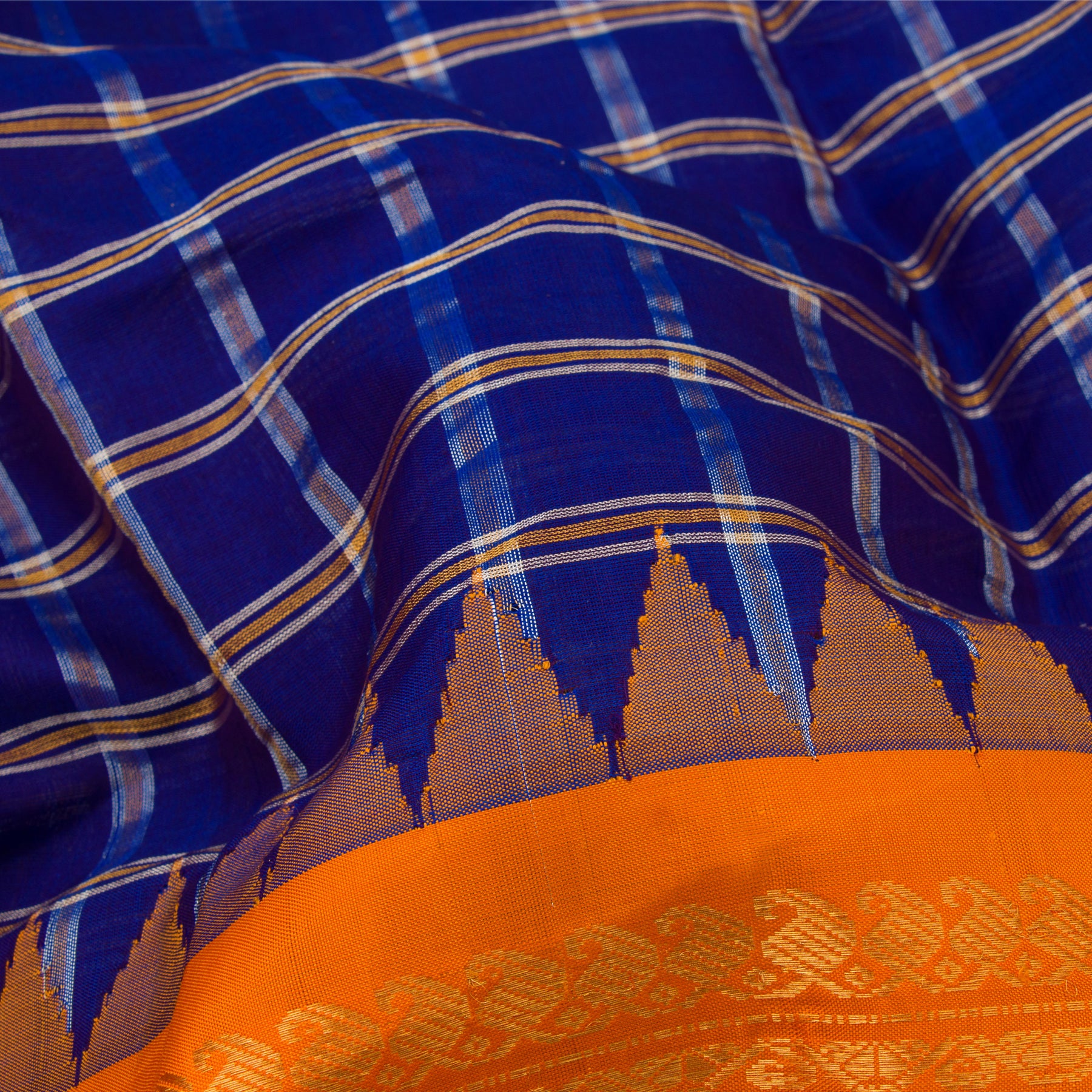Kanakavalli Gadwal Silk/Cotton Sari 604-08-119795 - Fabric View