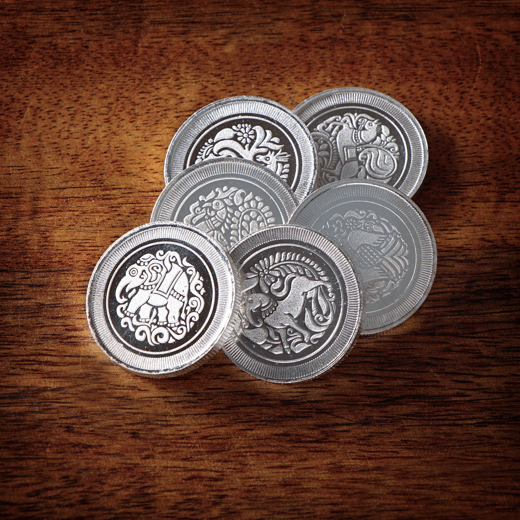 Kanakavalli Silver Coin Collectible Set (6 Coin Set)